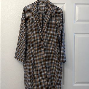 Plaid trench coat